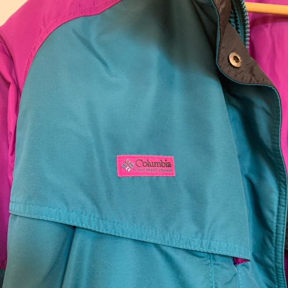 Vintage Columbia Ski Jacket Teal and Purple Size Large - Picture 8 of 15